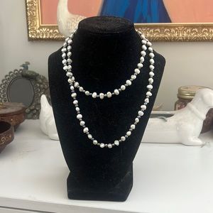White and grey pearl necklace by Honora